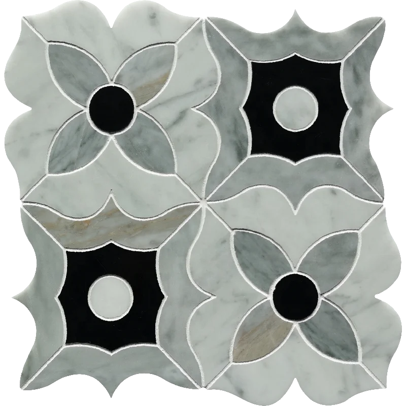 Waterjet Granite Wall Black And Grey Tile Exterior Decorative Materials US Supplier