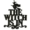 The Witch Is In Halloween Felt Hanging Sign Door Hanging Halloween Decoration