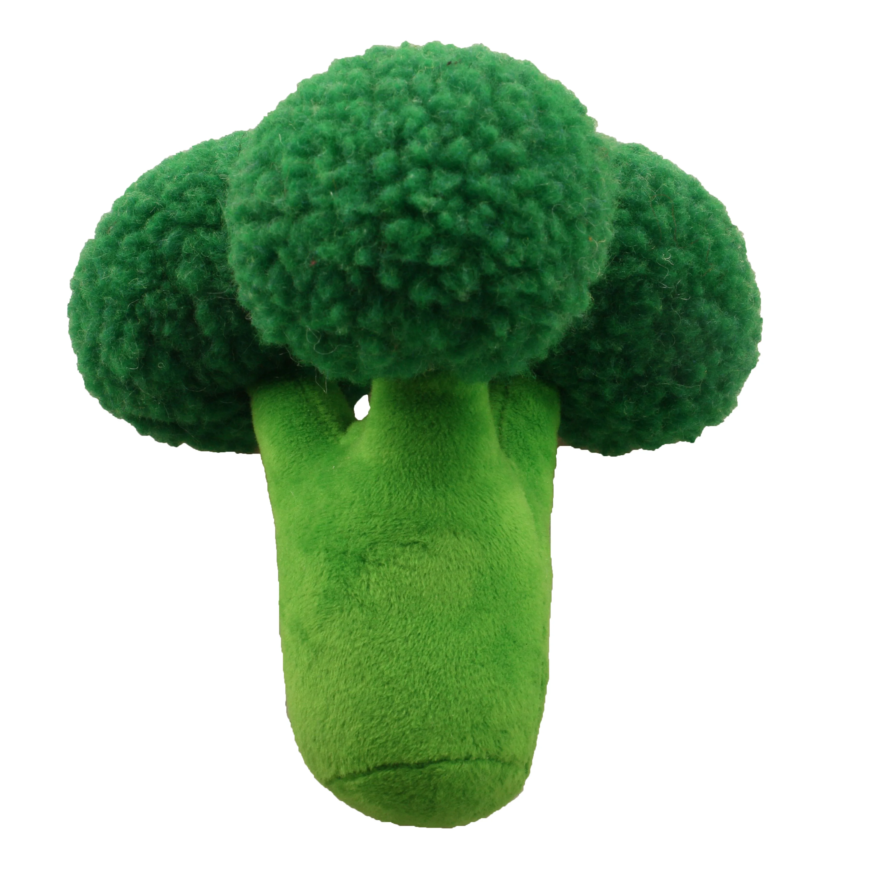 Stuffed Vegetables/fruit Shape Plush Toy For Dogs Squeaky Broccoli Toy