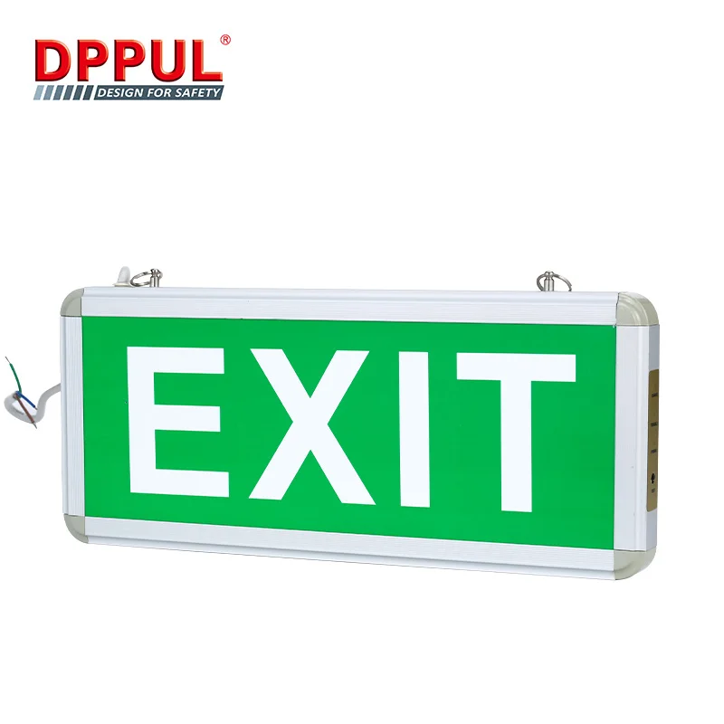 IP20 Green emergency led light fire exit sign exit led light with rechargeable battery