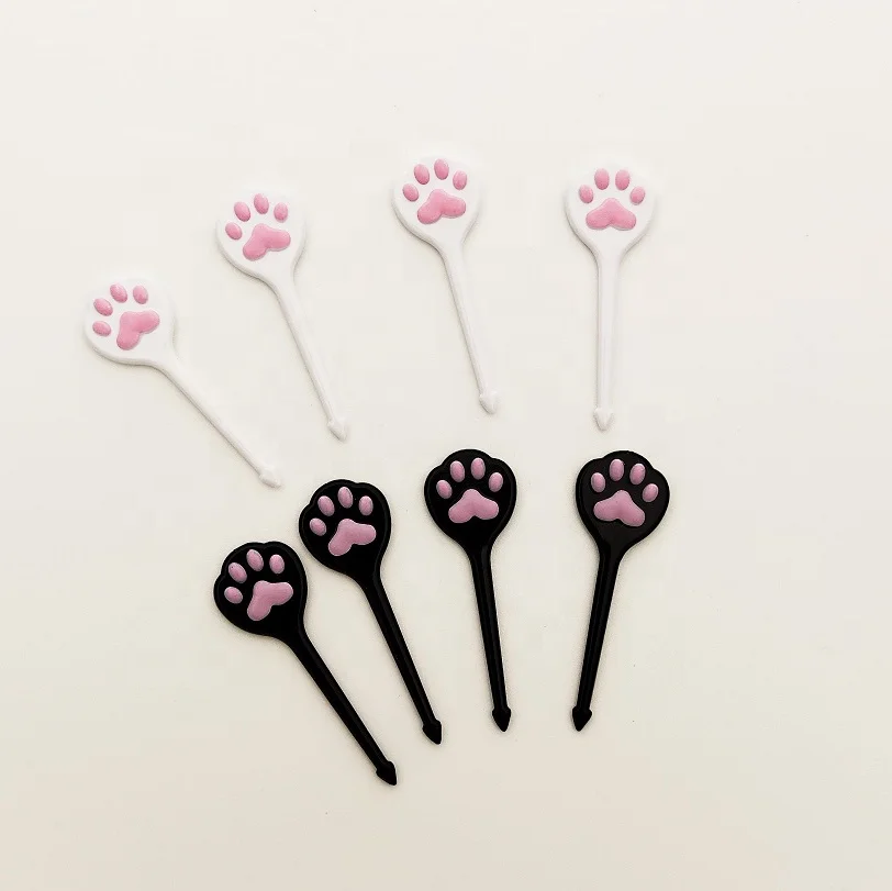 
Gold Supplier Cute Cat Paw Pad food Pick fruit fork In stock 