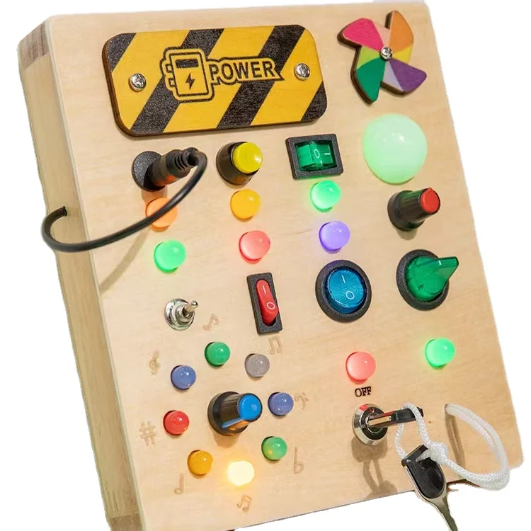 Busy Board Educational Electric Sensory Montessori Wooden Busy Board ...