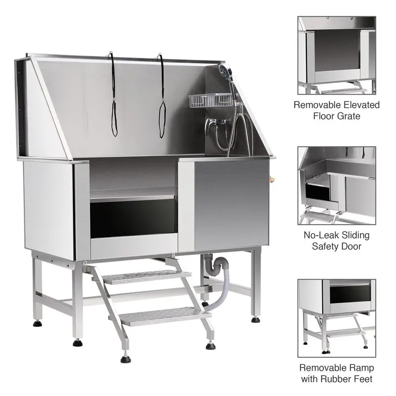 Dog Grooming Bath Tub New Stainless Steel Bathtub For Pet Spa Shower