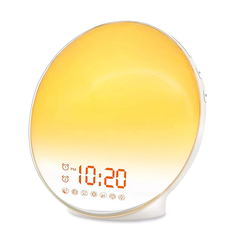 Wake Up Light Sunrise Alarm Clock With 7 Color Night Light Sunrise