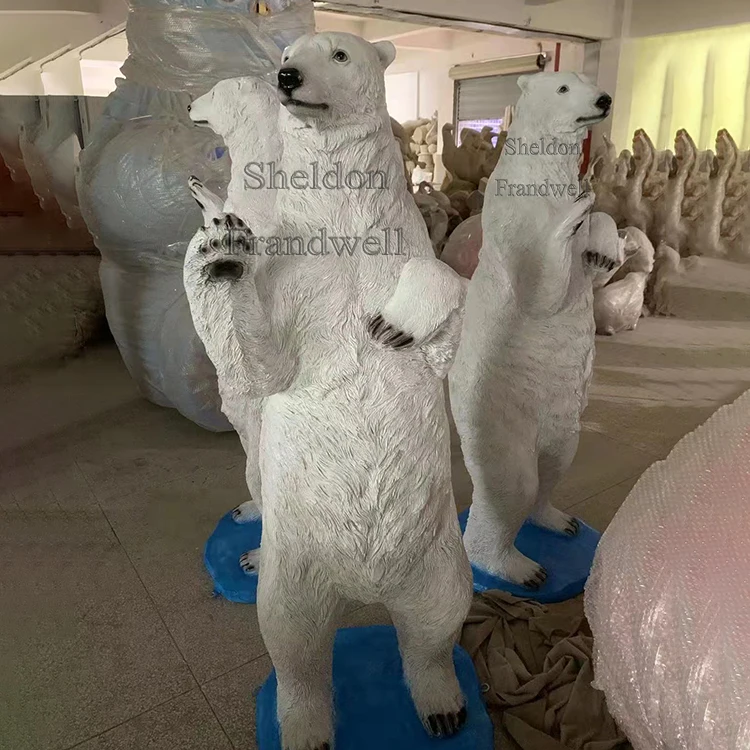 Life Size Polar Bear Statue/ Life Size White Polar Bear Christmas/home