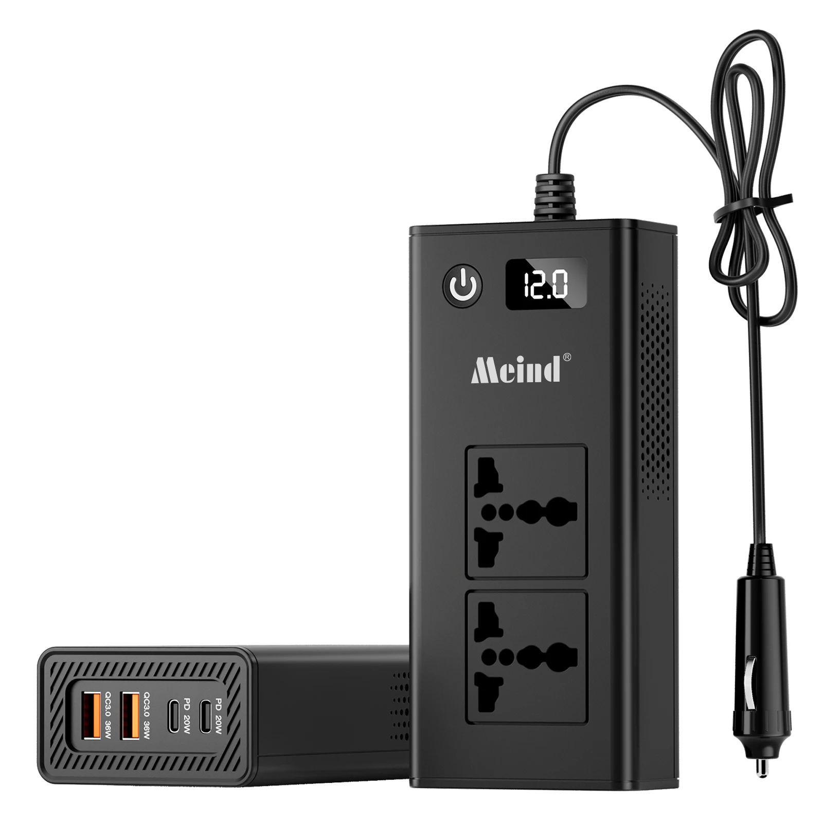 Small Size 200W 400W 12V220V QC3.0USB Faster Charging Ports Car Power  Inverter With Cigarette Lighter Socket for Laptop Computer