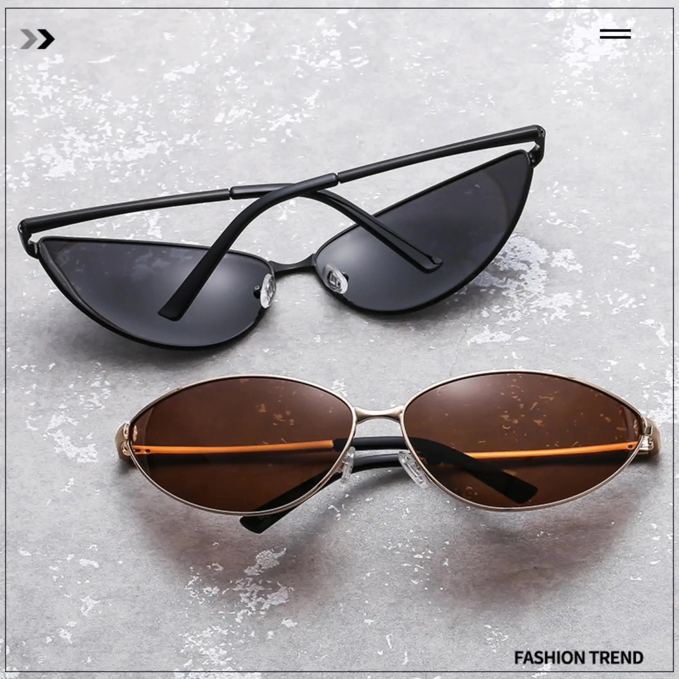 Metal Frame Polarized Cat Eye Sunglasses UV400 Protection Chic Cat Eye Sunglasses | Polarized | UV400 Protection  main image 4