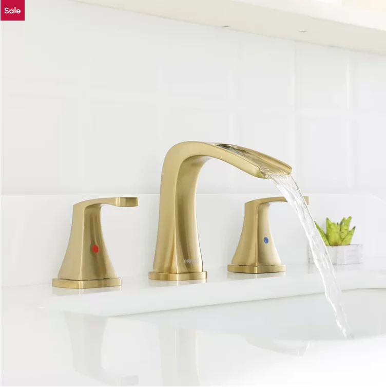 Wholesale Bathroom Sink Curved Brass Curved Waterfall Faucets