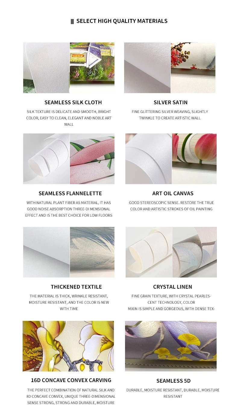 3d Interior Decorative Art Nonwoven Wall Paper Roll Bedroom Living