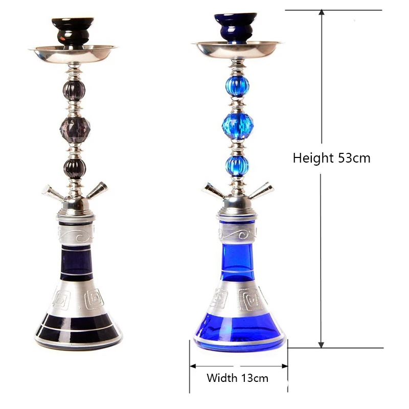 2 Hoses Hookah Complete Set Mini Glass Vase Hookah Starter Kit Single