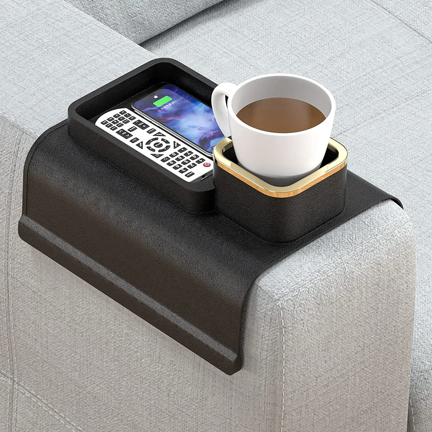 Couch Cup Holder,Silicone Couch Coaster Antispill Sofa Arm Tray Anti