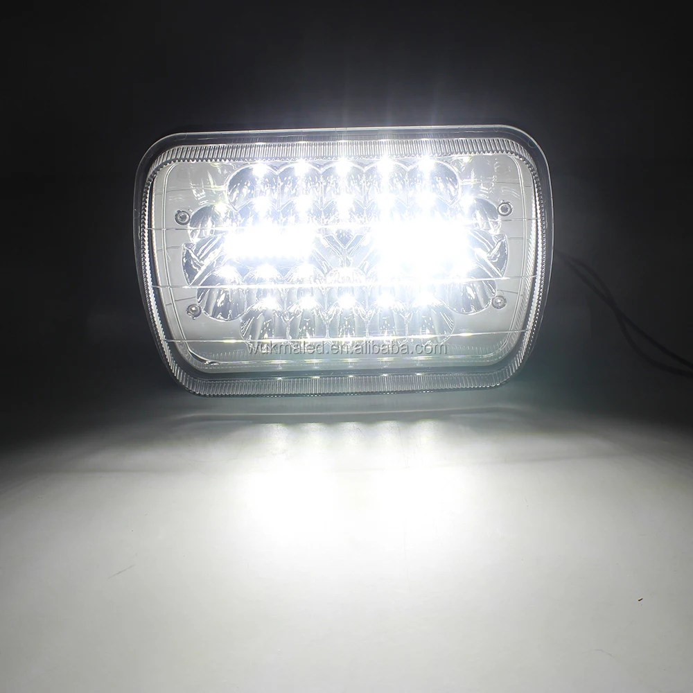 WUKMA 5x7 Inch Led Headlights 7x6 Led Sealed Beam Headlamp Hi-Low Beam Kit For H6054 6054 J-eep Wrangler YJ Cherokee