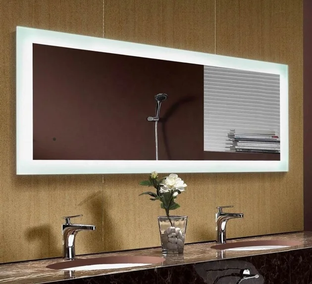 SAA IP44 CE Custom Bath Hotel Mirror Modern Hotel LED Illuminated Bathroom Side Full Length Mirror