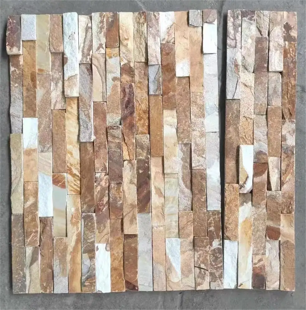 Natural Stone Splicing 3d Outdoor Wall Slate Cladding Elevation Veneer