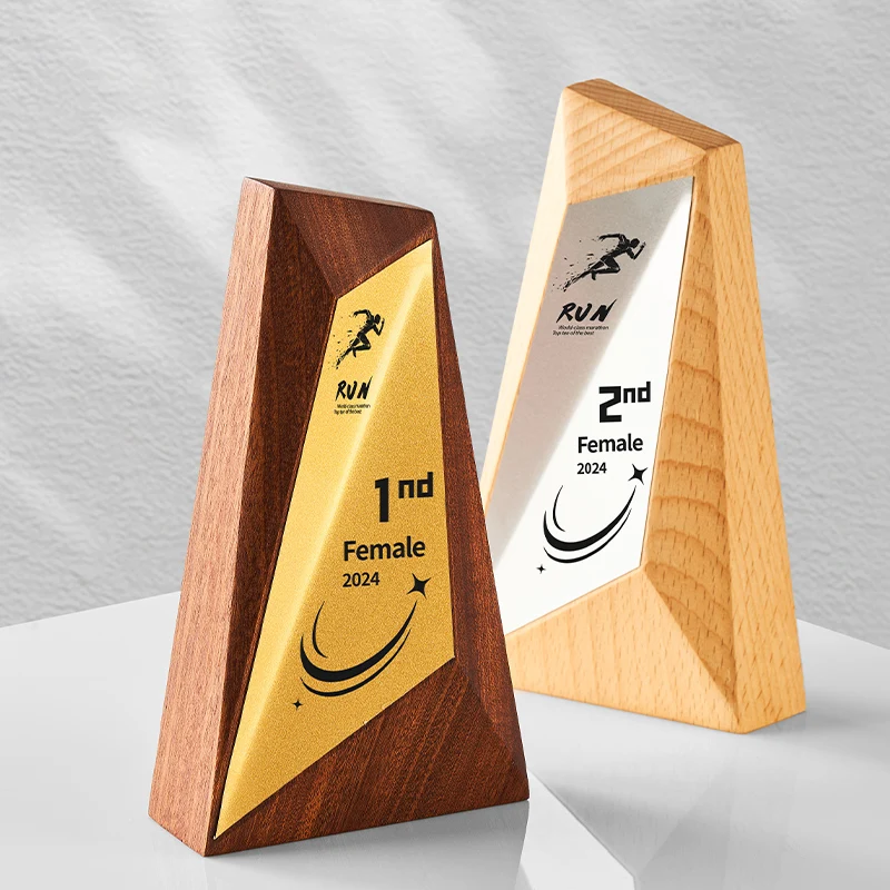 New style wooden trophy awrds for business Anniversary souvenir gift sports events prize manufacture