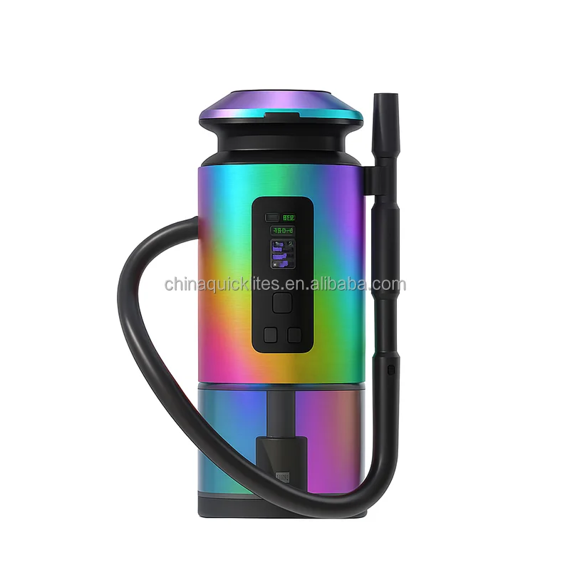 e shisha smok 6000mAh No Charcoal Mini Car Electric Hookah Smoking Device E-hookah with  Ceramic Bowl for Real Shisha Smoking Hookah Molasses