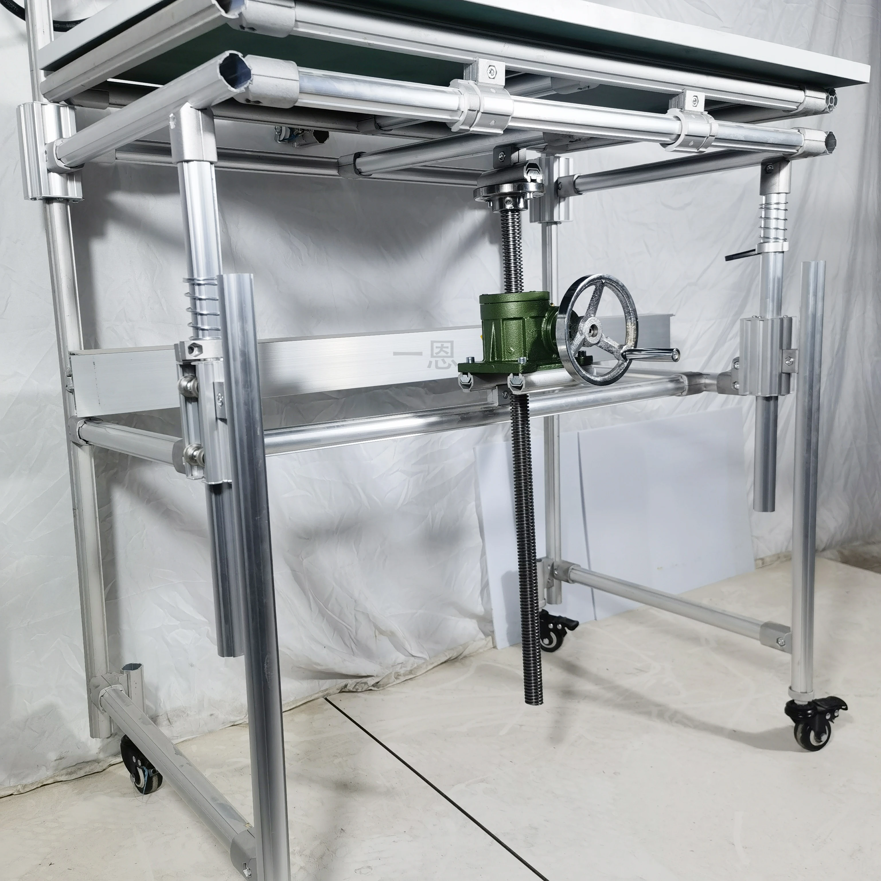 product screw lift helical elevator worm gear hand crank small lifting platform steel third generation lean tube china-15