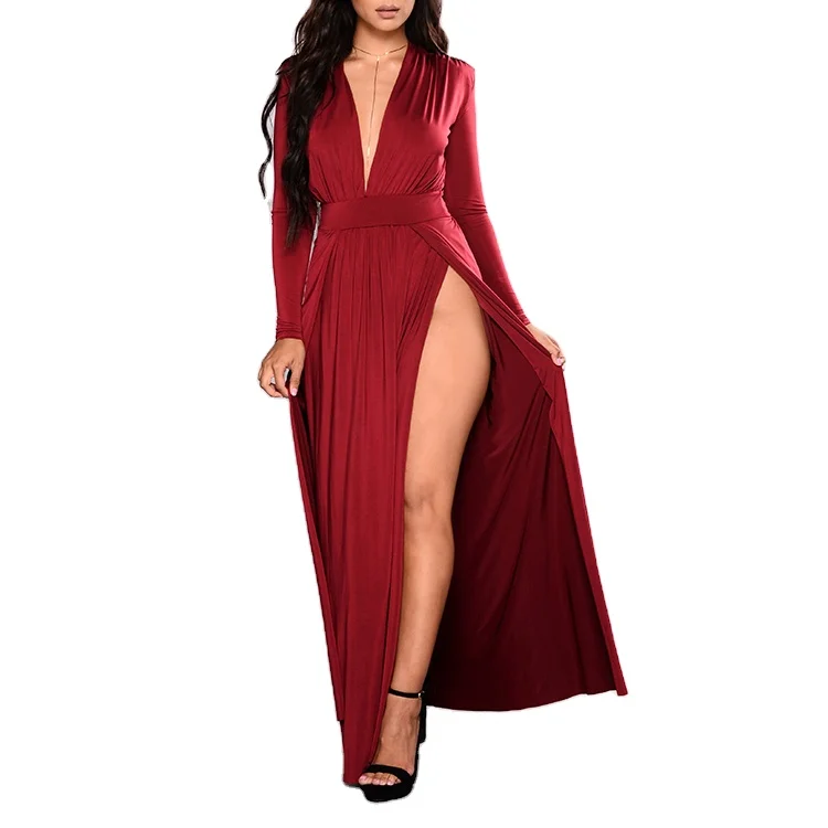 ladies red gown