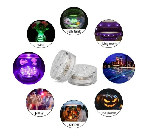 Fast Delivery ip68 waterproof RGB  LED swimming pool underwater light Battery Operated Decoration Light