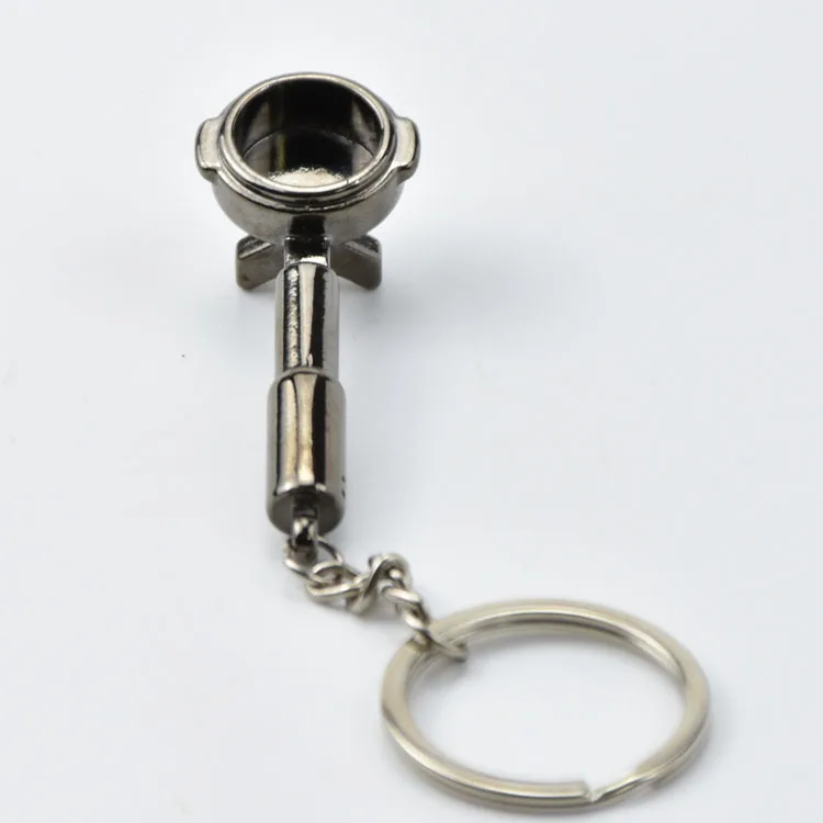 Metal Coffee Keychain Coffee Protafilter Design Charm Keychain Key Ring 