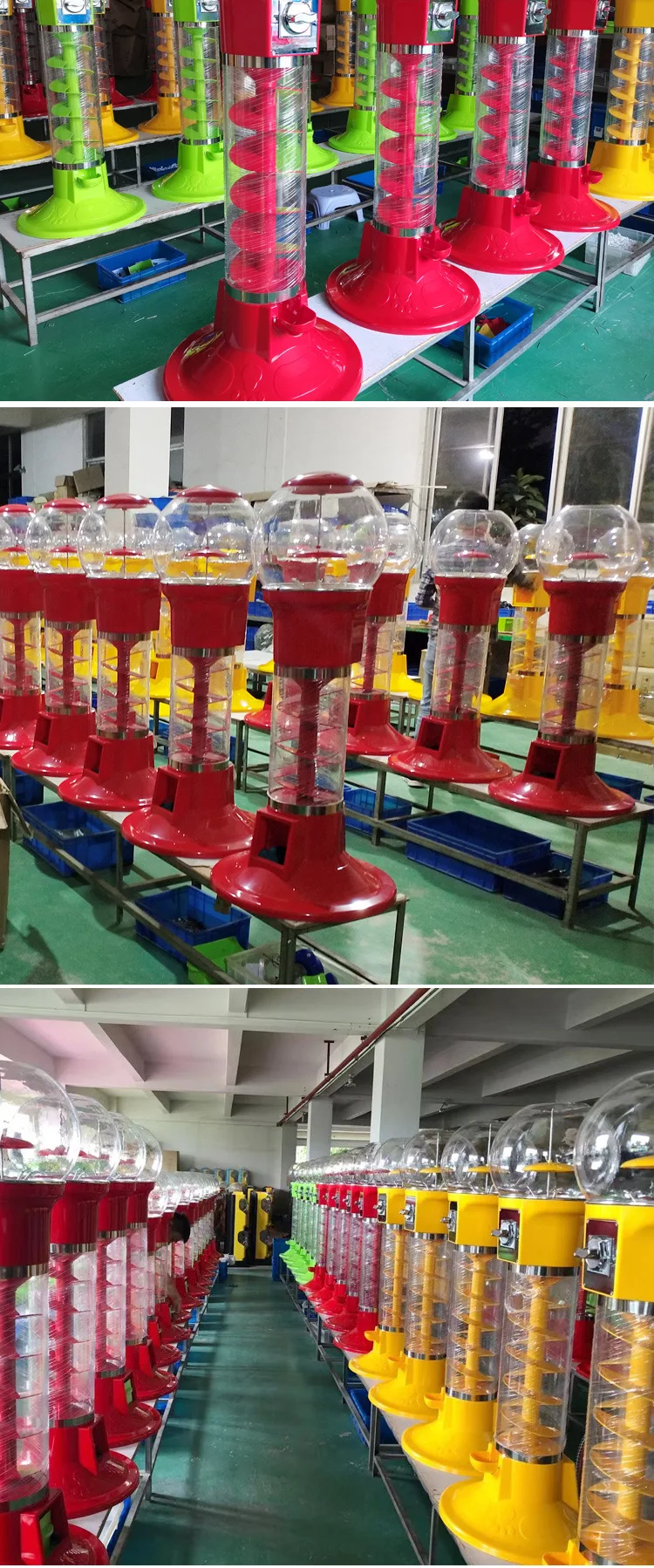 One Yuan Mechanical Coin-Operated Spiral Bouncy Ball Machine Source Manufacturer's  Machine with SDK Function