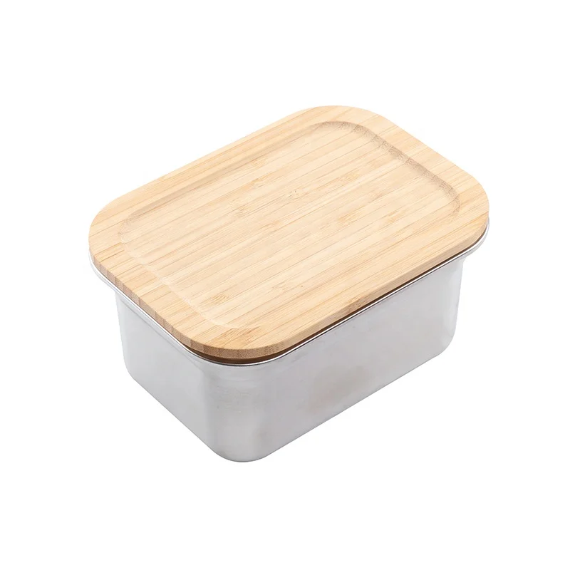 Stainless Steel Sus304 Lunch Box 1000ml With Bamboo Lid Bento European ...