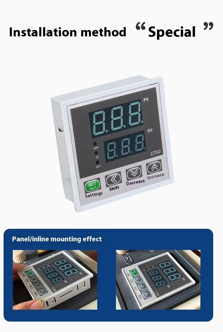 Thermostat ABS Material 72*72*40mm PID Temperature Controller Digital Display 1 Accuracy OEM ODM TUOBANG REX-C700