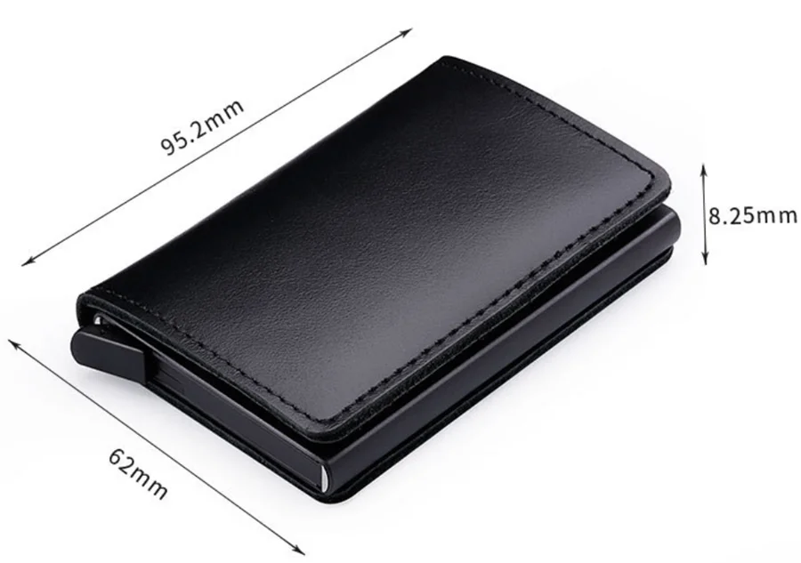 Real Leather Rfid Blocking Card Box Credit Card Bank Card Slim Wallet ...