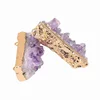 Raw amethyst pendant gold plated cap crystal druzy for necklace