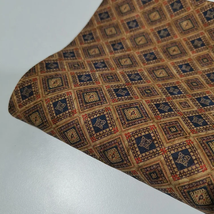 Ecofriendly Printed New Product Natural Cork Fabric Shoe Material