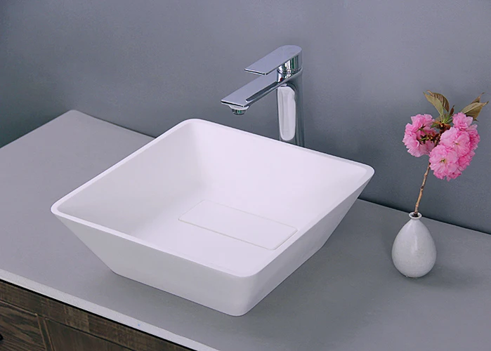 Hotel apartment New Design high quality products small size grey terrazzo bathroom sink No Hole Counter top Sinks