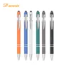 Promotional Gift Custom Logo Ballpoint Pen with touch Stylus Metal Pen Rubber Coated Soft pen