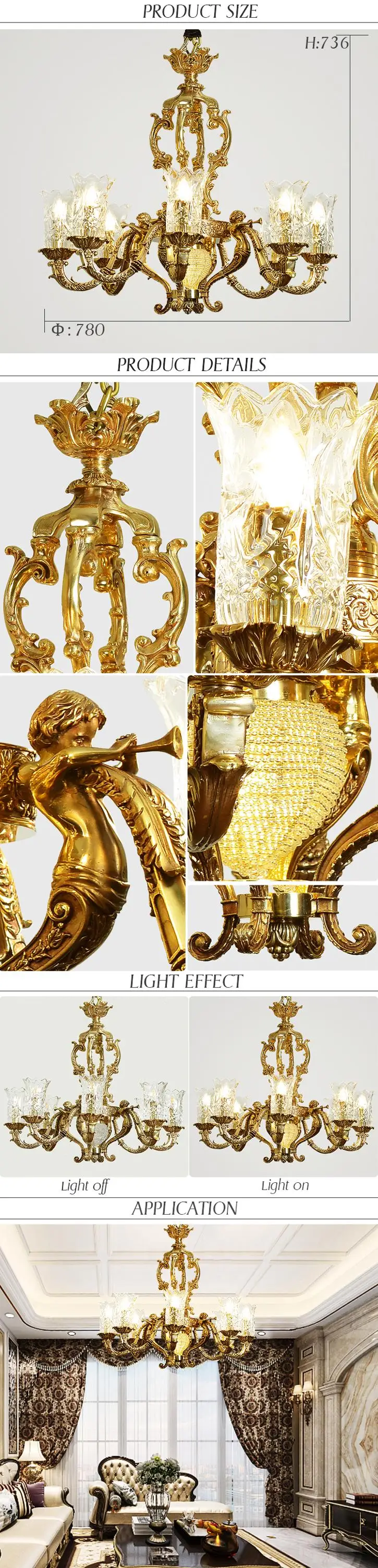 antique brass copper chandelier