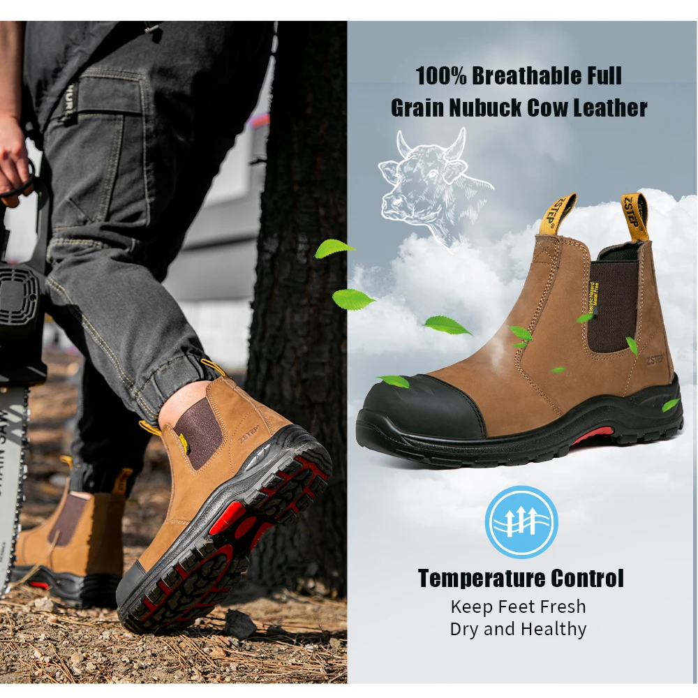 Labor Boot Labor protection Safety Boots Men Safety Shoes Leather Cowhide Electric ...