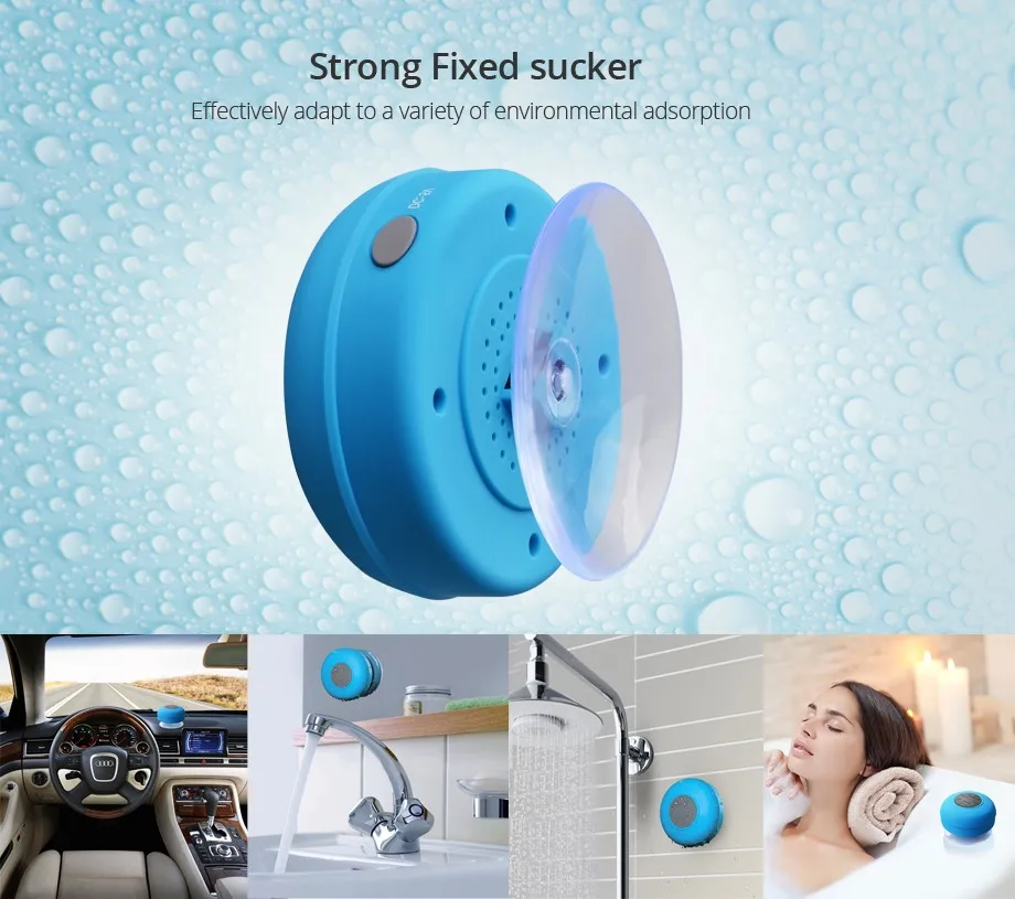 Wholesale 2020 Bluetooth Speaker with Suction Cup Silicon speaker portable Waterproof wireless speaker - ANKUX.COM