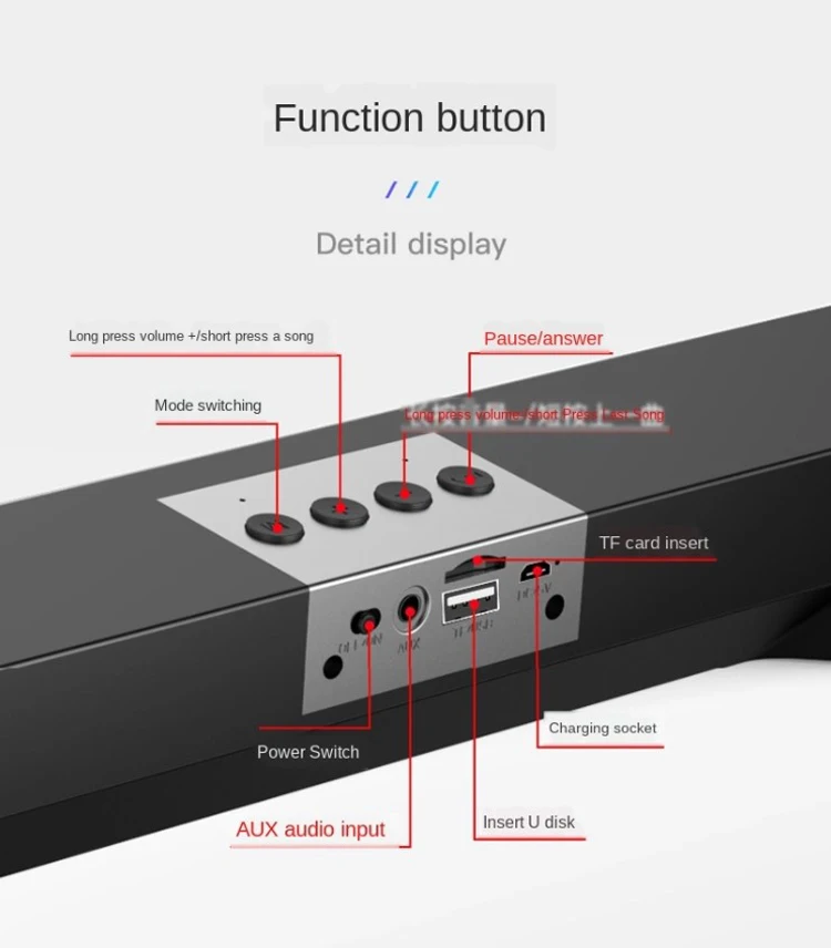 cheap CE ROHS waterproof mini wireless Bluetooth with FM radio speakers home theater 5.1 with subwoofer long sound bars for TV - ANKUX.COM