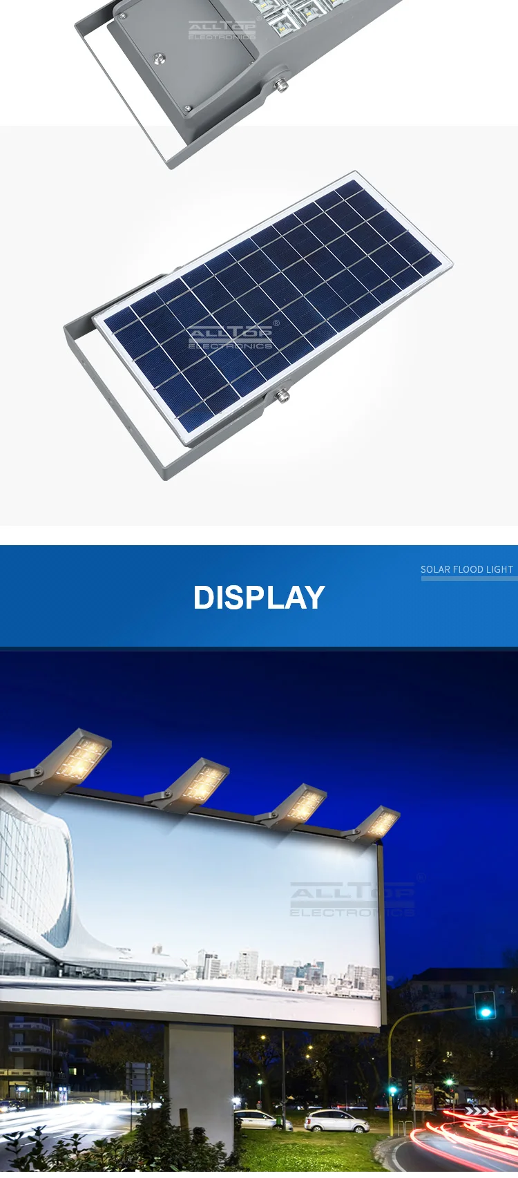ALLTOP Bridgelux 8w 12w waterproof ip65 outdoor smd integrated solar led flood light price