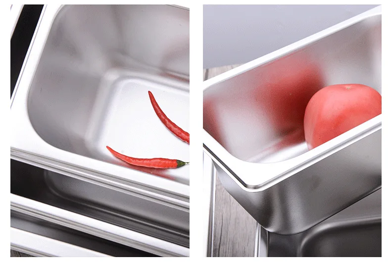 Customized 1/2 4cm Depth Hotel Buffet Food Stainless Steel Gastronorm Container Gastronorm Pan Buffet Food Container