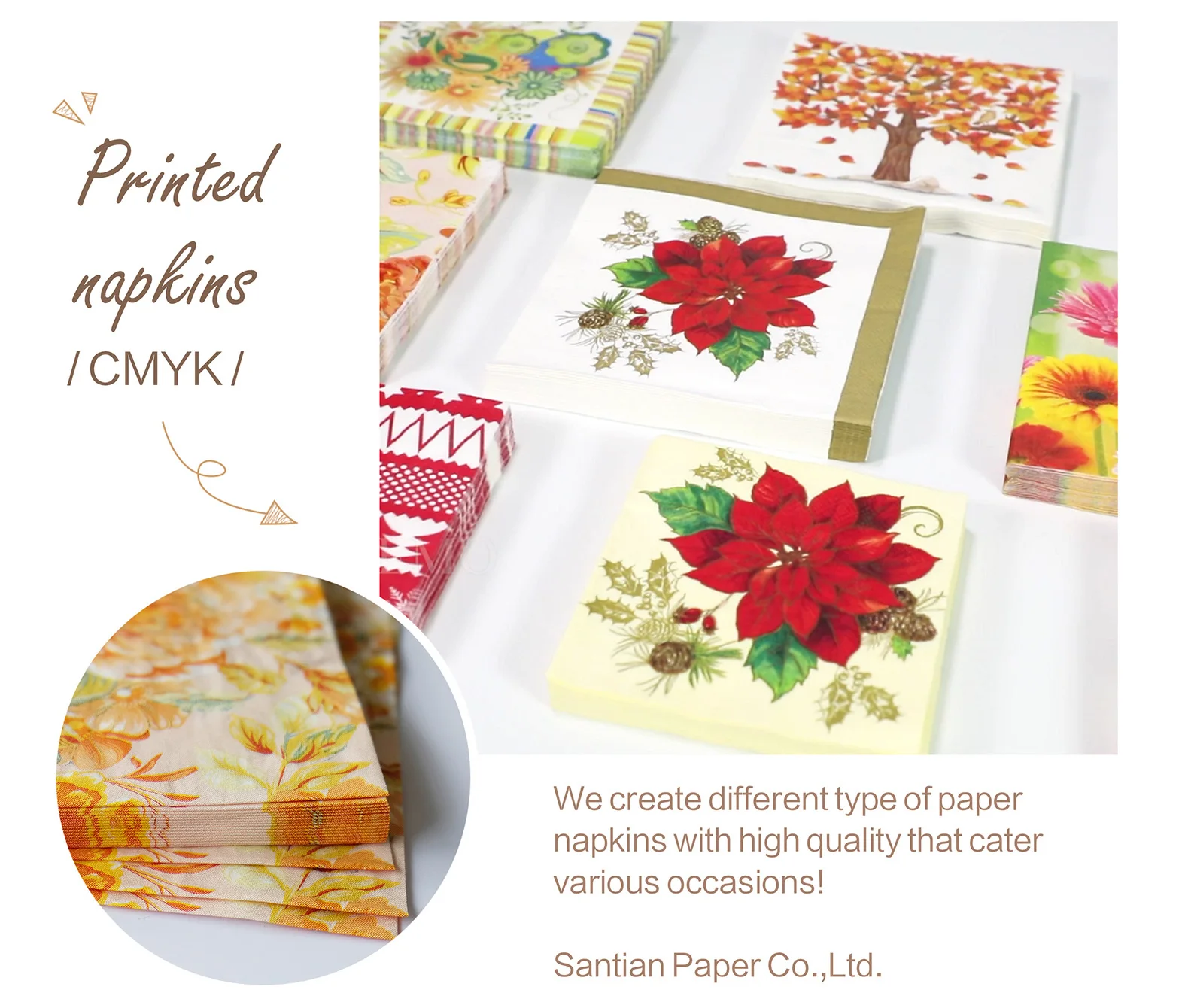 Printed Paper Napkins,Napkins Paper Dinner Napkins 1/4folding Paper