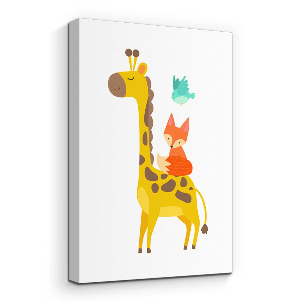 Cartoons Animal Giraffe Painting Baby Nursery Room Wall Art Canvas Prints -  Buy Nursery Wall Posters,Personalized Nursery Art,Animal Canvas Prints For  Nursery Product on 