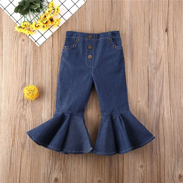 
Kids Stretchy Denim Bell-Bottoms Long Trousers Pants Kids Jeans 
