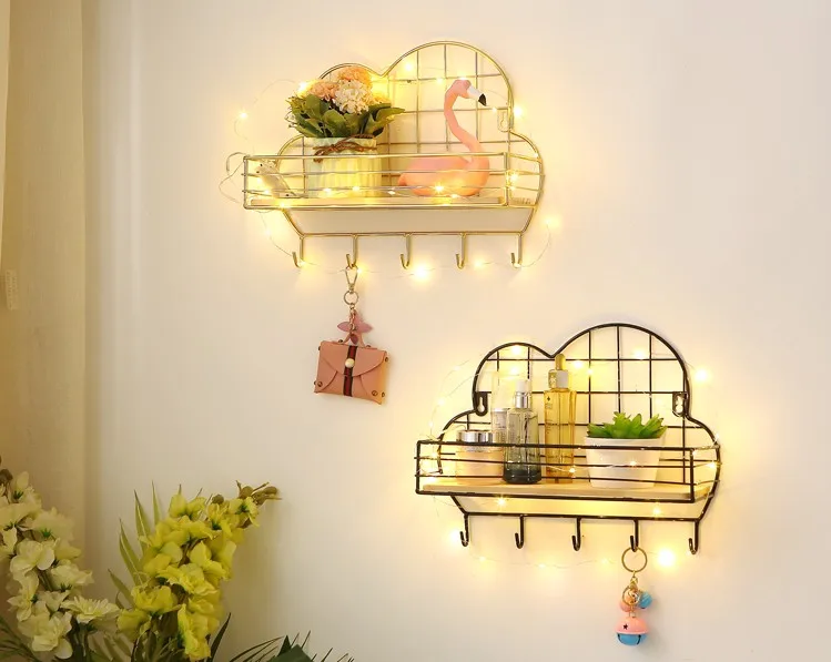 Modern Colorful Decorative Fashion Nordic 2 Tier Wall Shelf