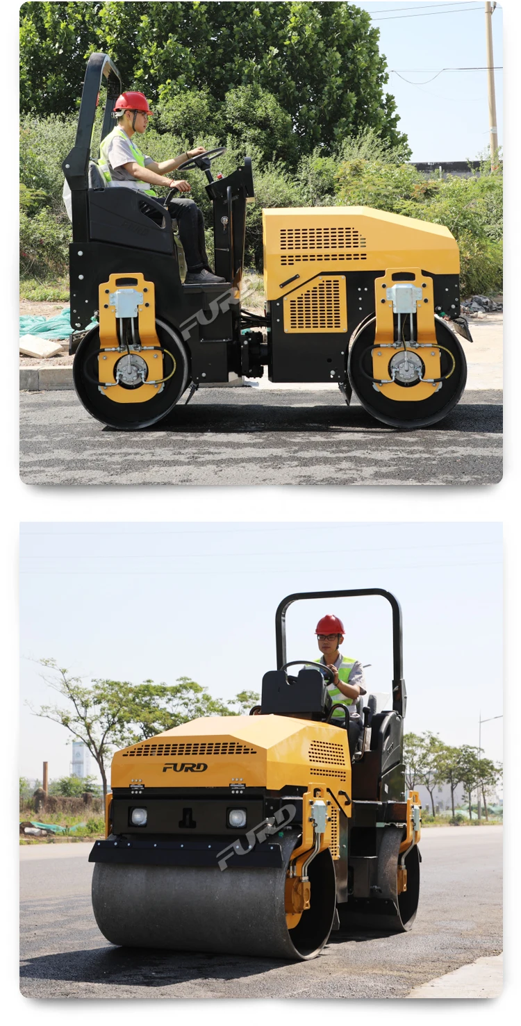 Full Hydraulic 3ton Vibratory Double Drum Road Roller Compactor Fyl ...