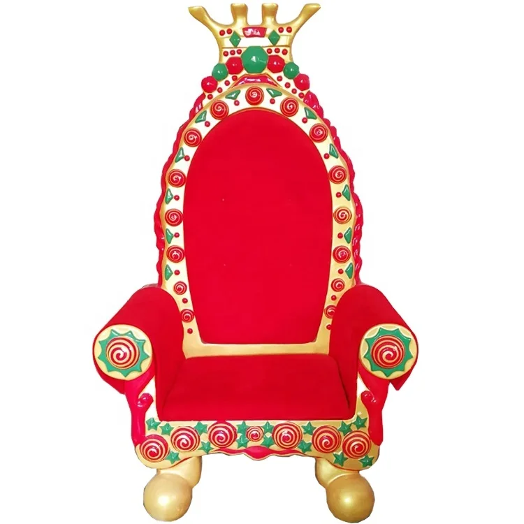 Fiberglass Santa Throne Chairs High Back Christmas Throne Decoration