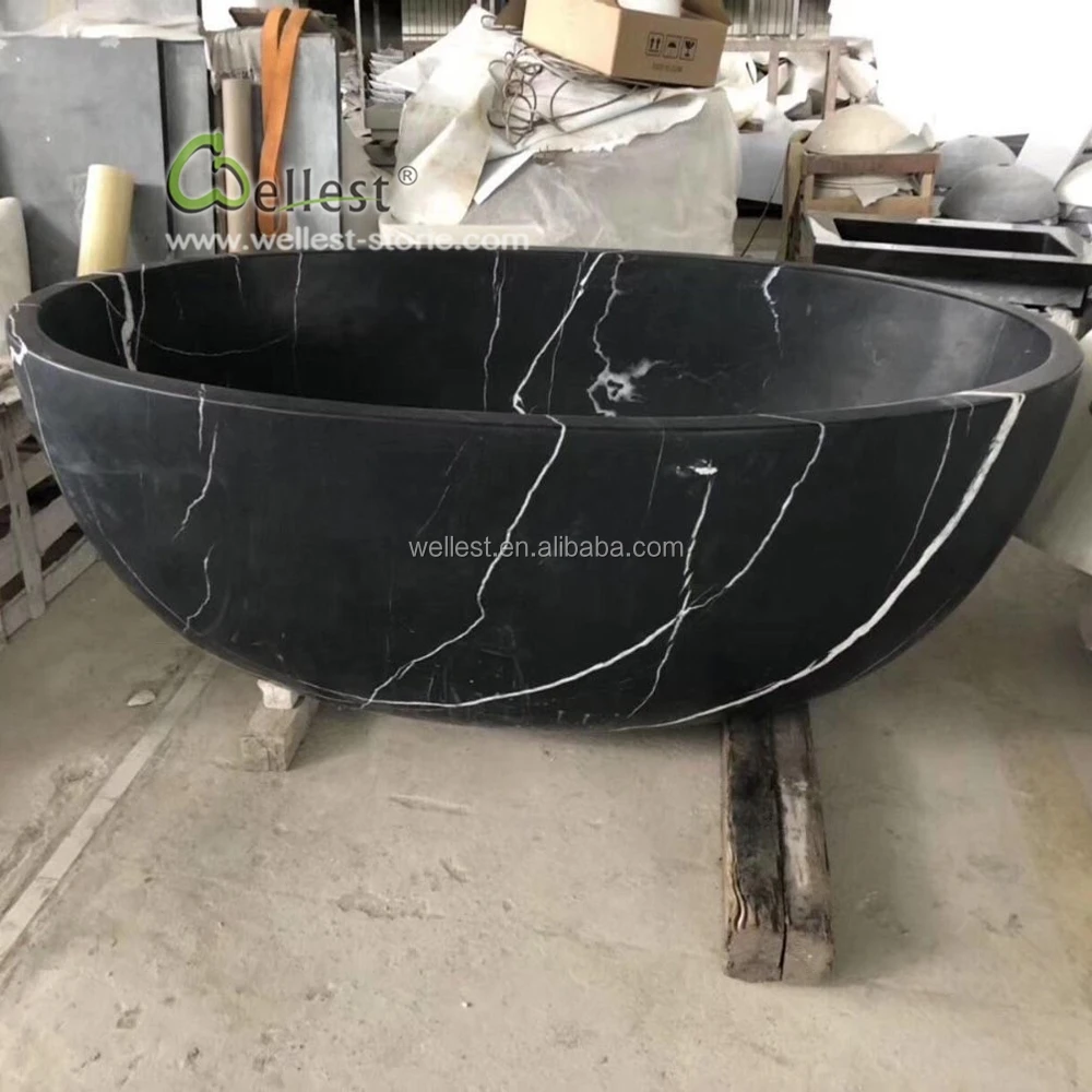Natural Stone Bathtub For Sale,Black Marquina Marble Stone Bathroom
