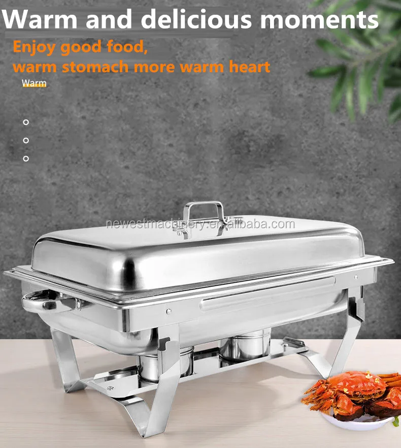 Professional Oblong Restaurant Stainless Steel Hotpot Chaffing Dish