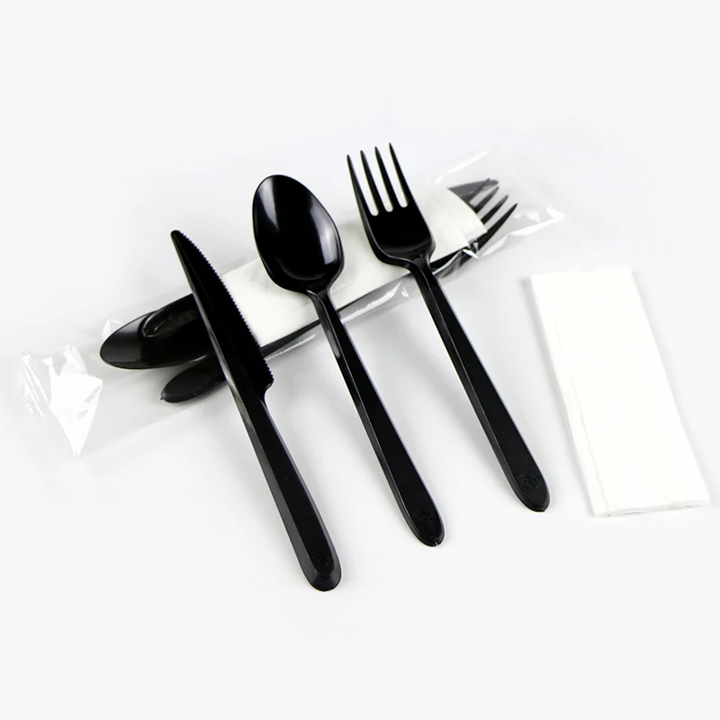 Plastic Cutlery Individual Wrapped Disposable Cutlery Kit With Napkin