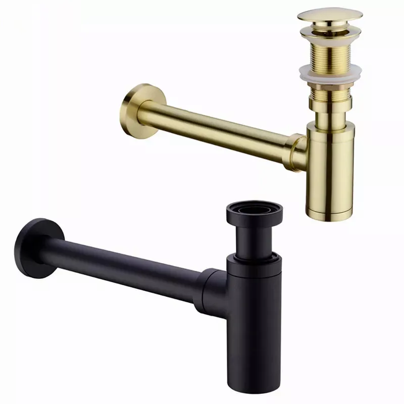 Brass Black/chrome/gold Bottle Trap Bathroom Sink Vanity Basin Pipe