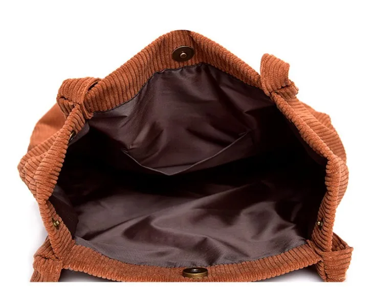 Corduroy Tote Bag for Women , Shoulder Bag with Inner Pocket For Work, best shopping bag