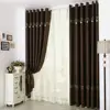 Modern minimalist linen jacquard shading curtains bedroom living room curtains